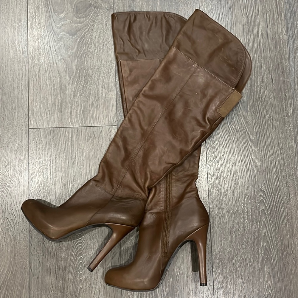 Jessica Simpson brown leather tall boots